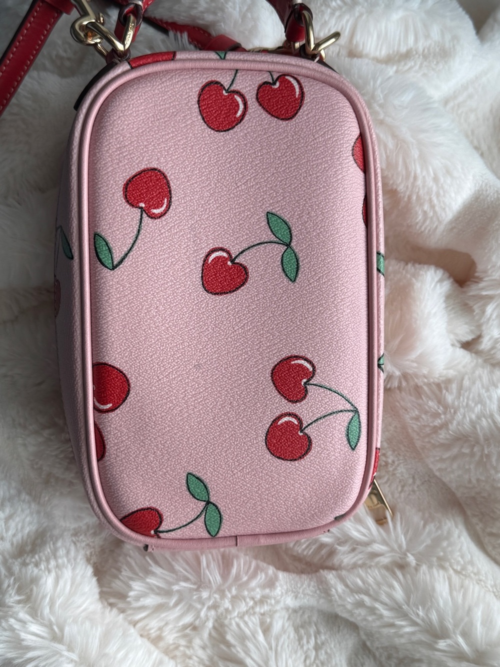Coach CF371 Eva Phone Top Handle/ Crossbody w/ Cherry Print Pink Multi 🍒 - Picture 7 of 11